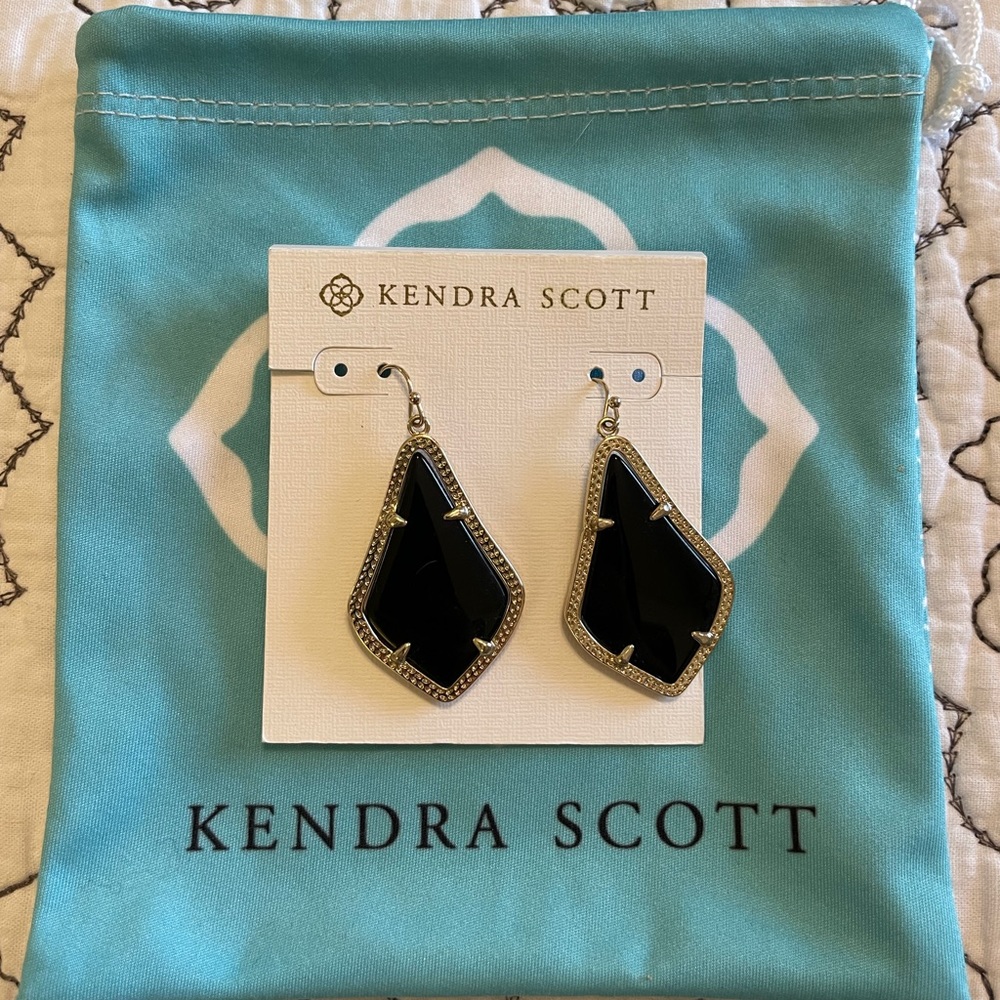 Kendra Scott Alex Gold Drop Earrings, Black